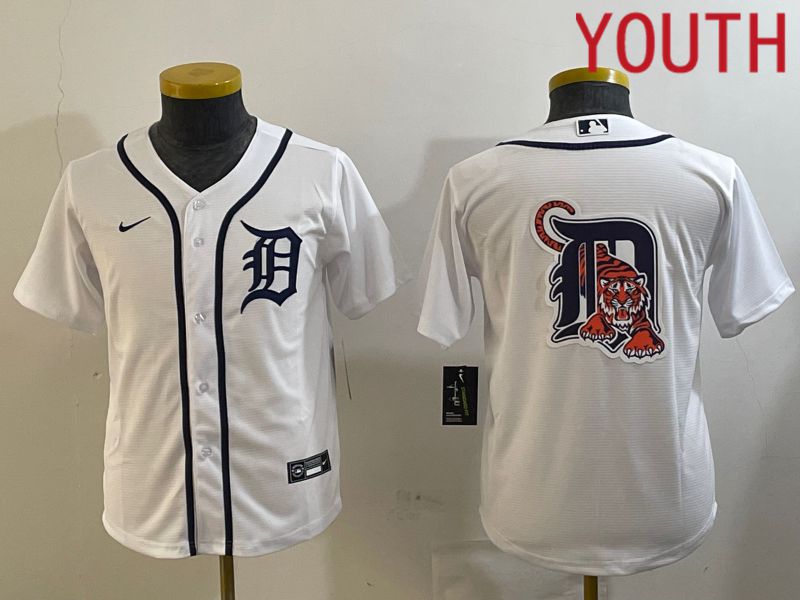 Youth Detroit Tigers Blank White Game 2024 Nike MLB Jersey style 3